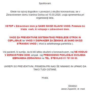 obvestilo ZD Ivančna Gorica